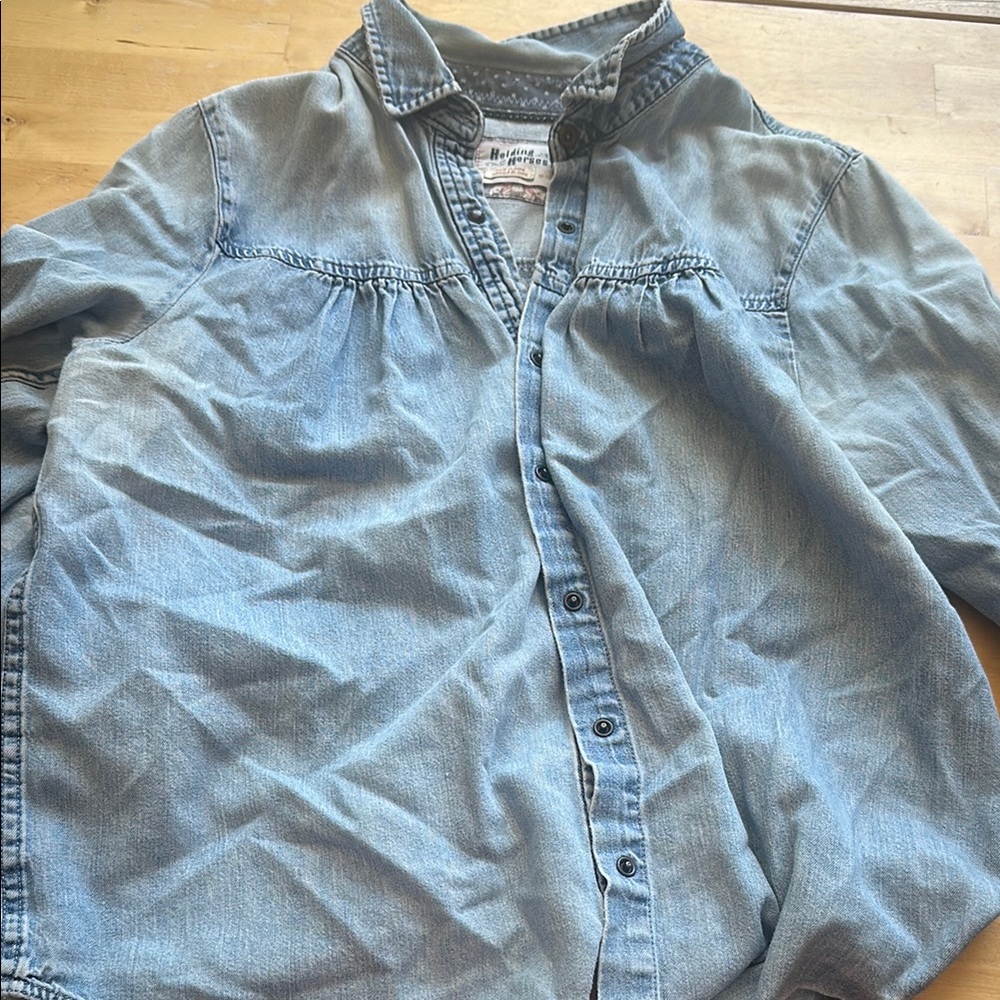 HOLDING HORSES Blue Casual Button Down Shirt